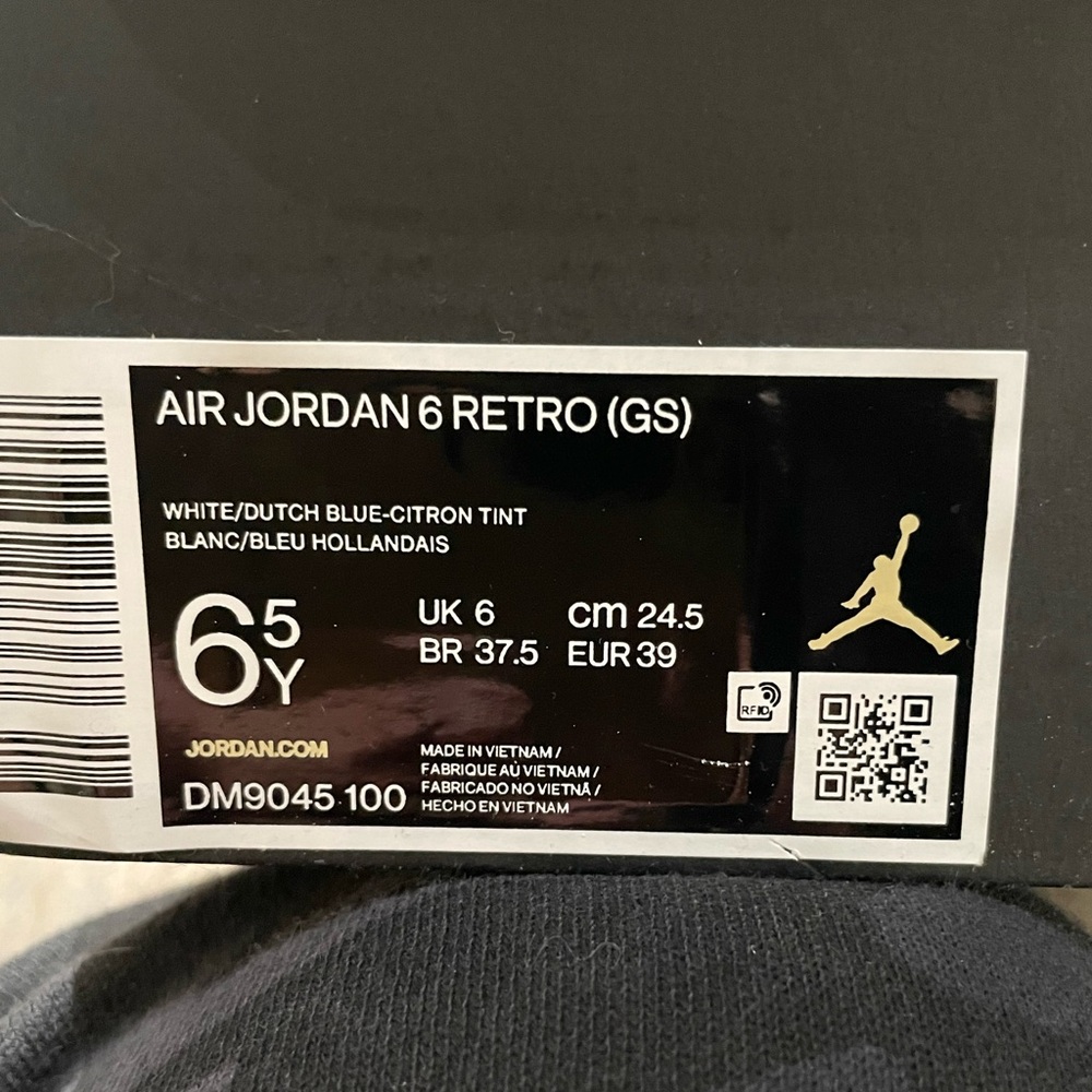 Jordan 6.5 Retro Washed Denim Wht/Dutch Blue-Citron Tint - Picture 7 of 13